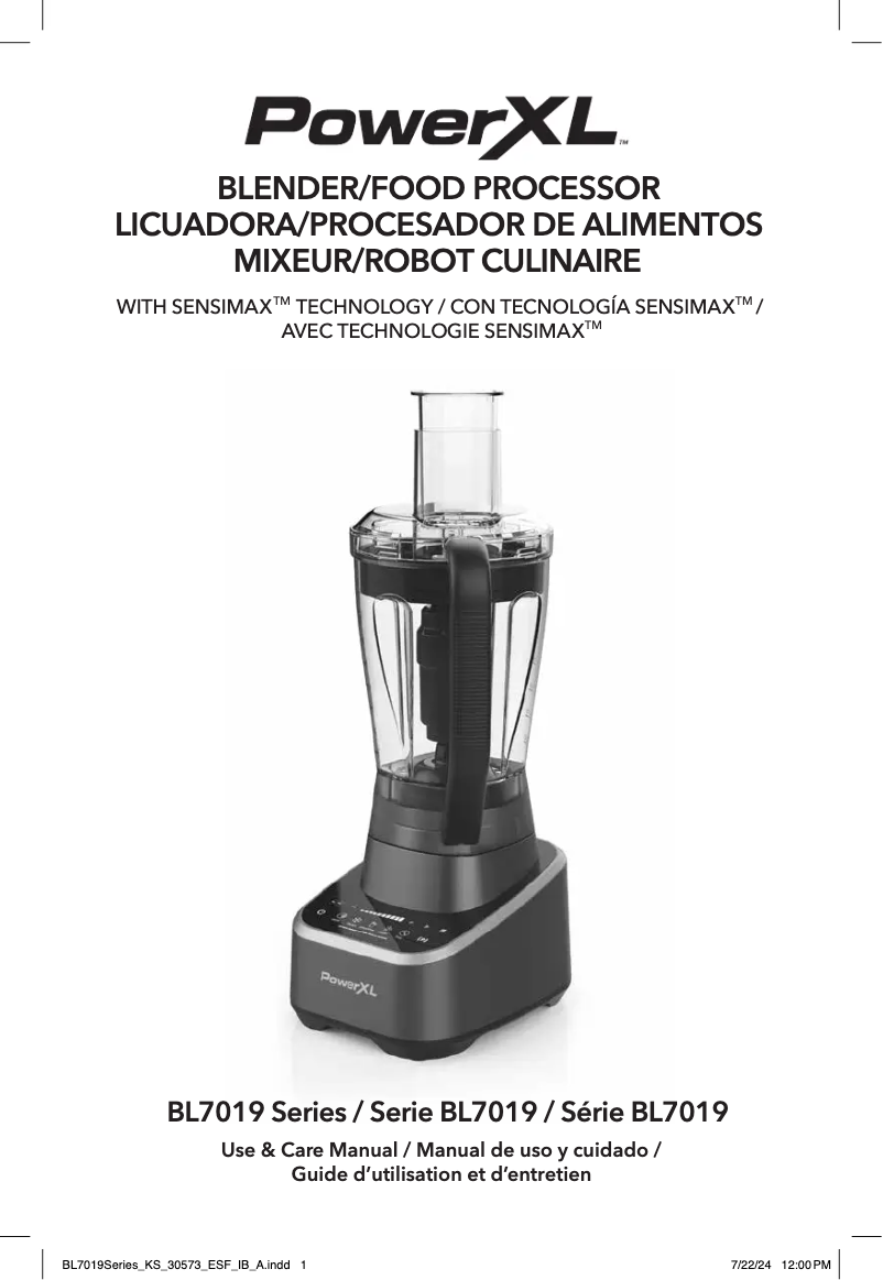 Page n°1 - Manuel utilisateur PowerXL BL7019