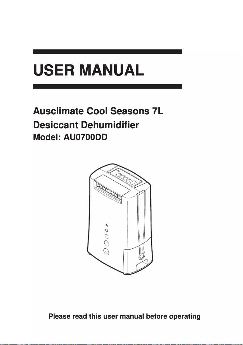 Page n°1 - Manuel utilisateur Ausclimate Cool Seasons 7L AU0700DD