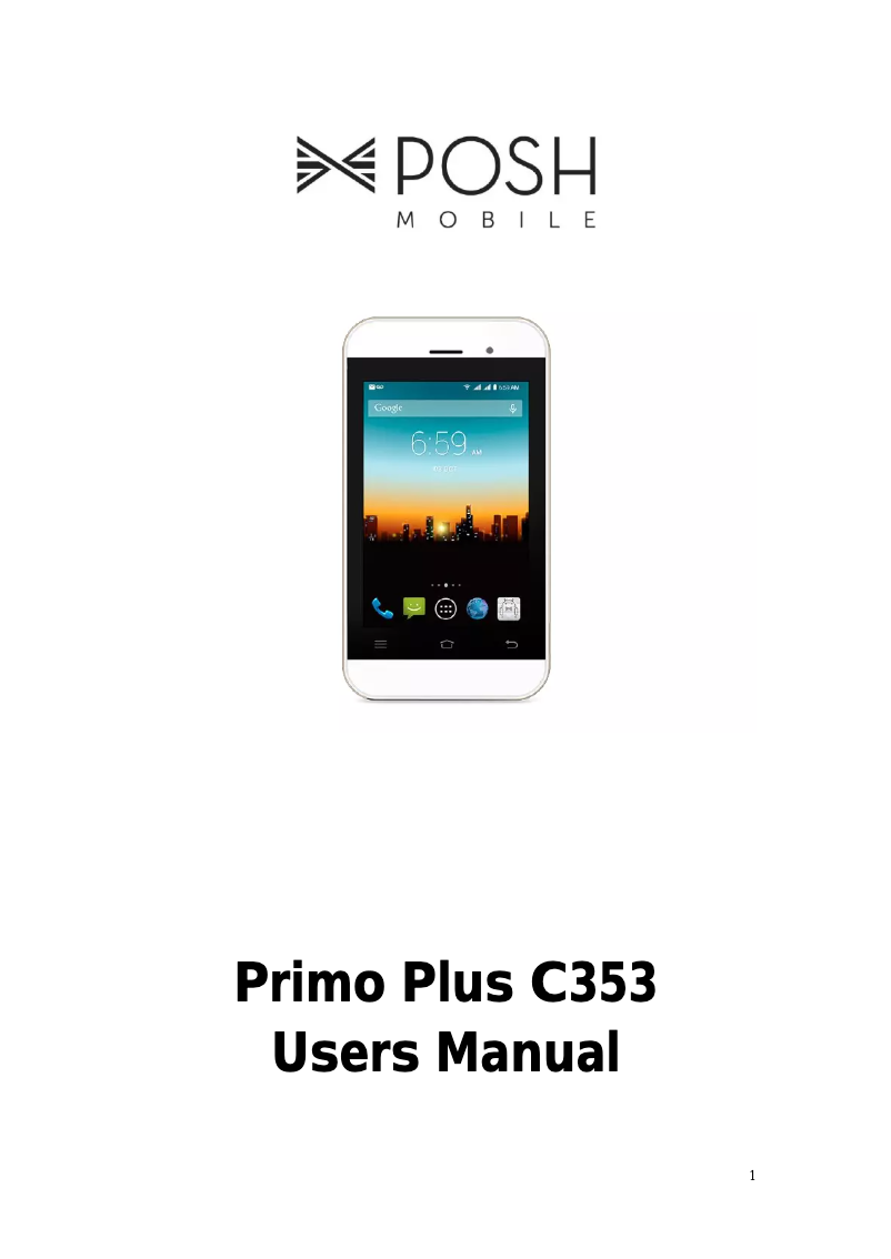 Page n°1 - Manuel utilisateur Posh Mobile Primo Plus C353