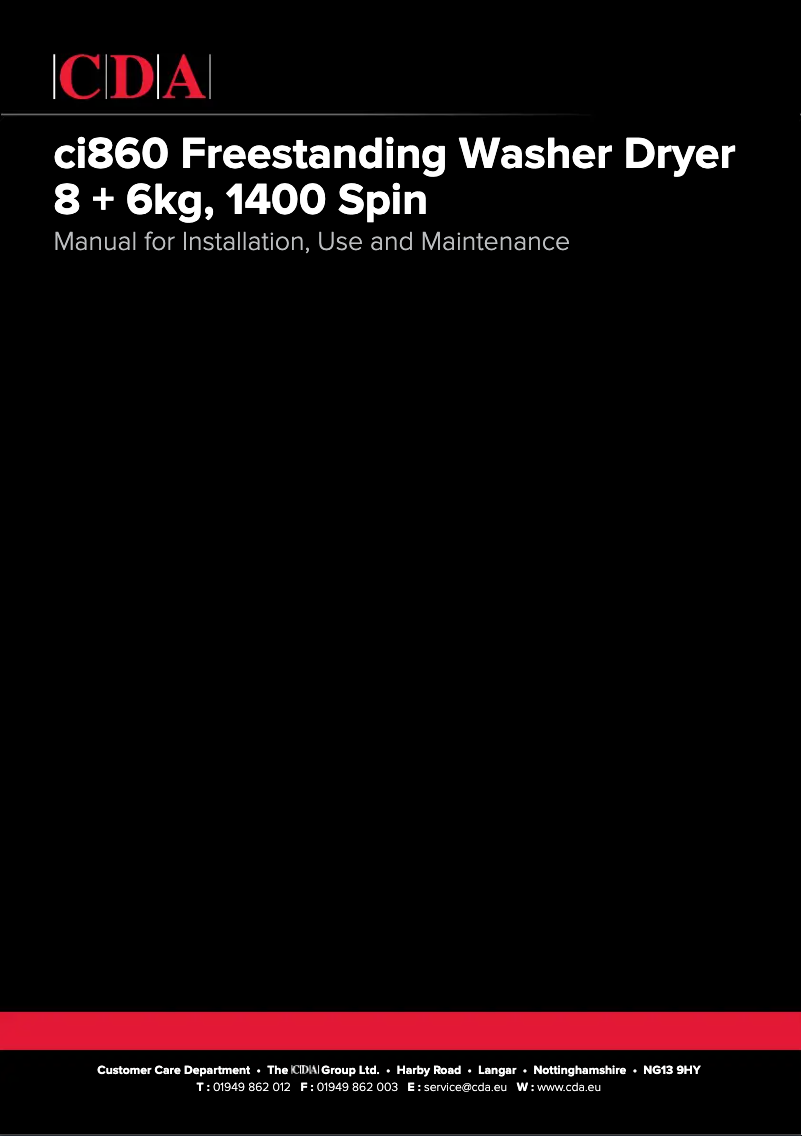 Image de la première page du manuel de l'appareil CI860