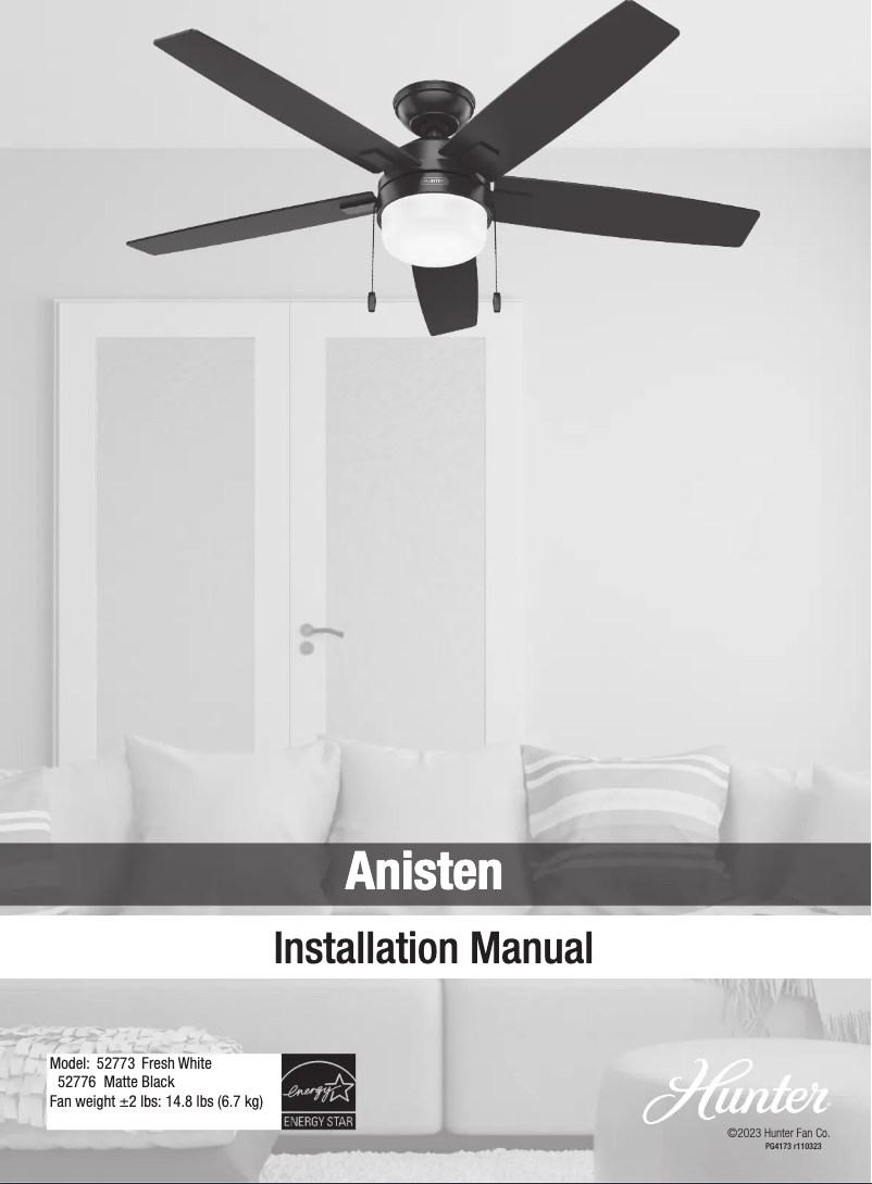 Page 1 de la notice Manuel utilisateur Hunter Anisten