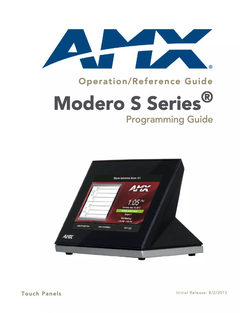 Page 1 de la notice Manuel utilisateur AMX Modero MST-701