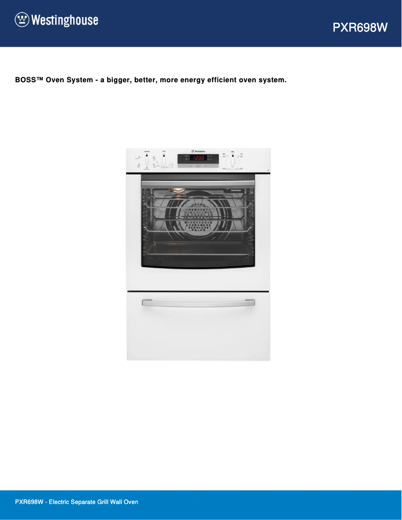 Page 1 de la notice Fiche technique Westinghouse PXR698W