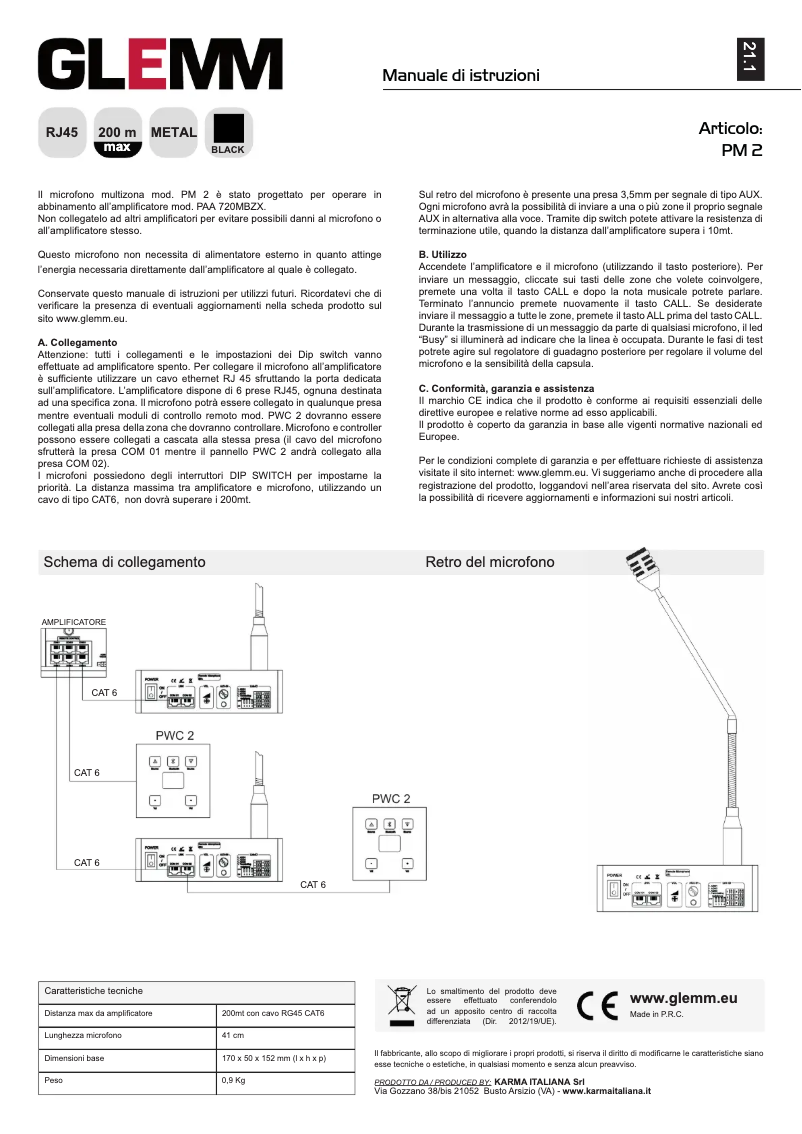Page n°1 - Manuel utilisateur Glemm PM 2
