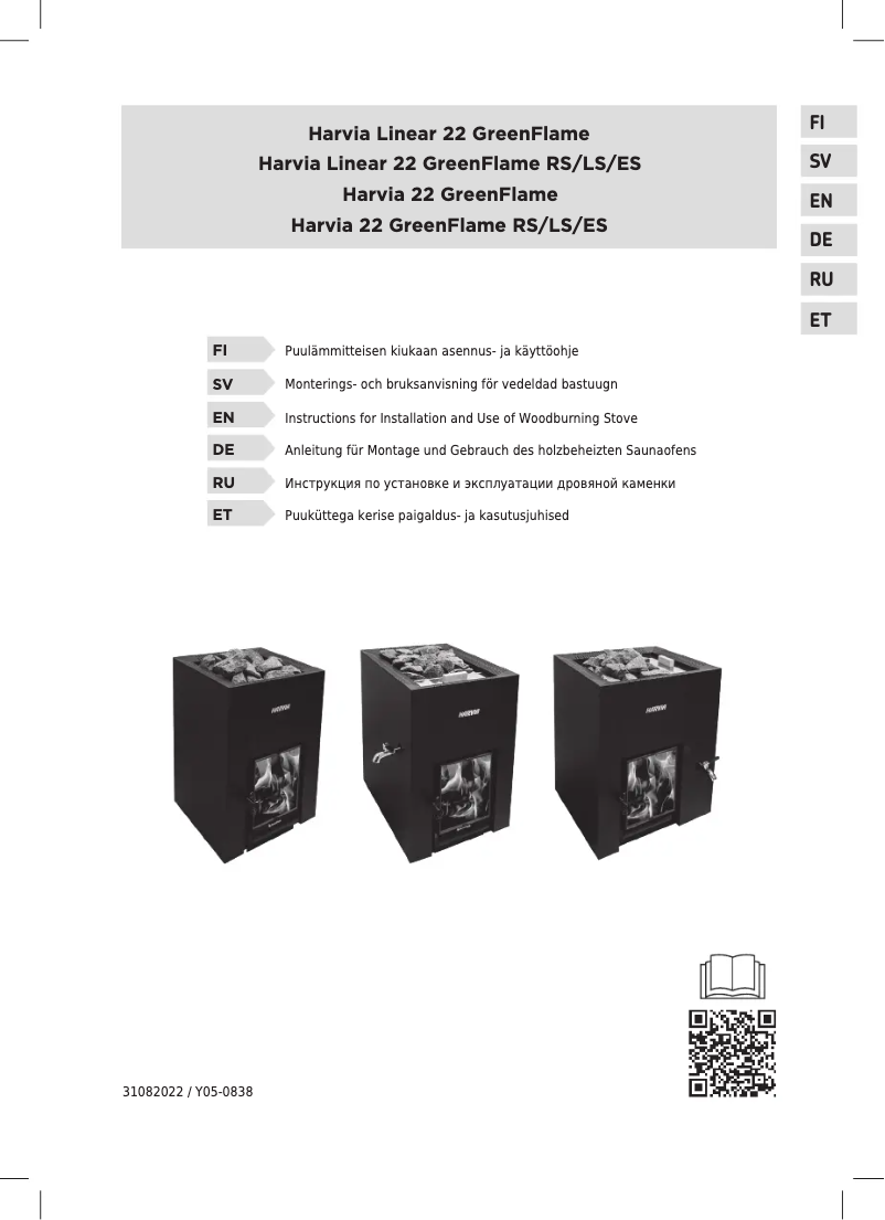 Page n°1 - Manuel utilisateur Harvia Linear WKLI22GESM