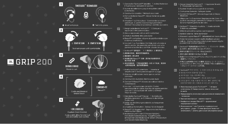 Page 1 de la notice Manuel utilisateur JBL Grip 200