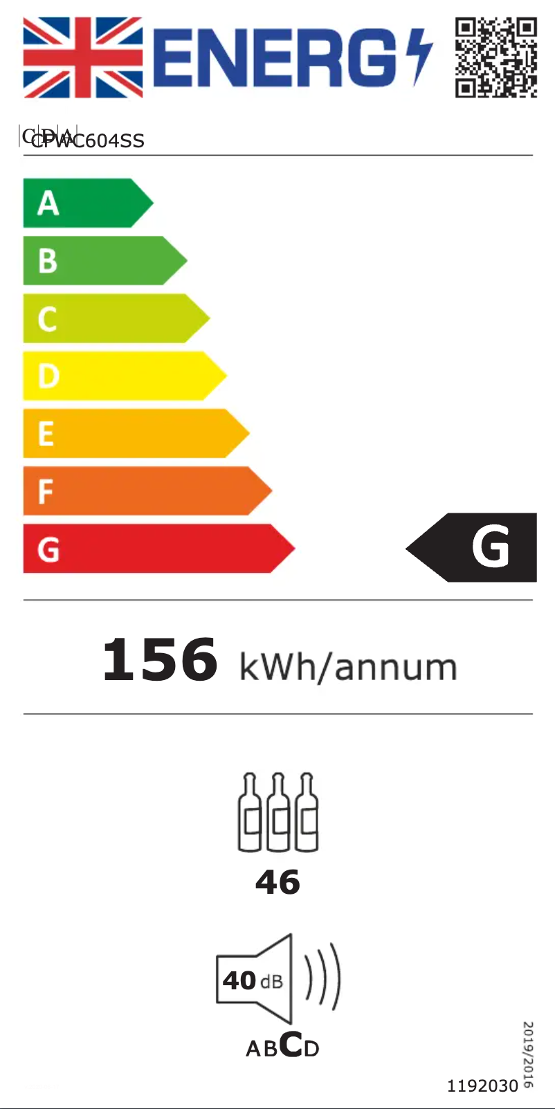 Page n°1 - Label énergétique CDA CFWC604