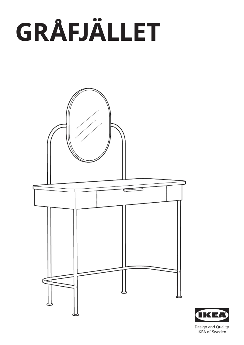 Page 1 de la notice Manuel utilisateur Ikea GRÅFJÄLLET 605.831.08