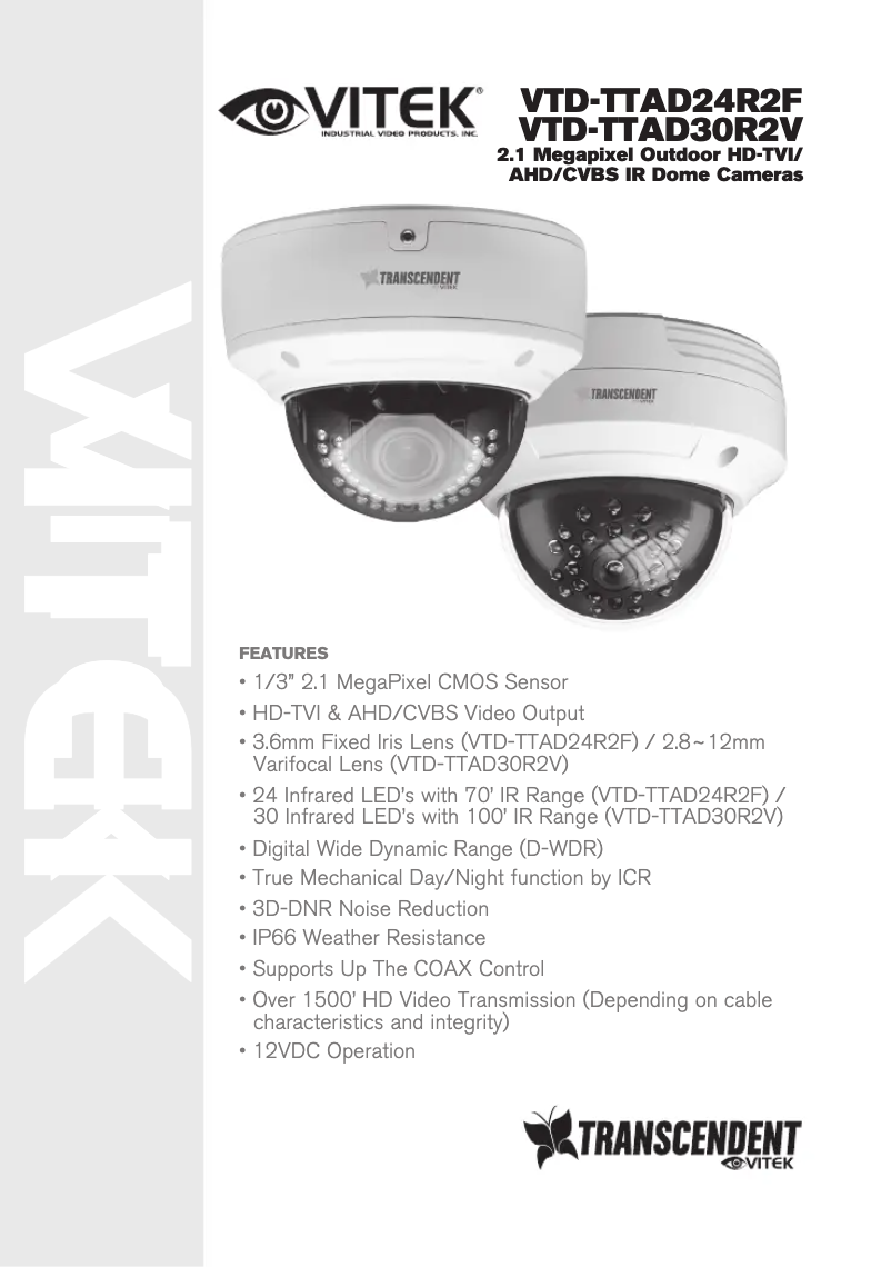 Page 1 de la notice Manuel utilisateur Vitek VTD-TTAD24R2F