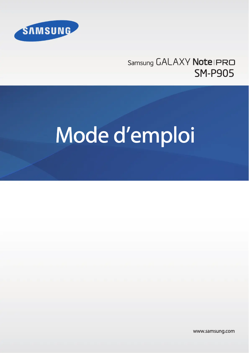 Image de la première page du manuel de l'appareil Galaxy Note Pro