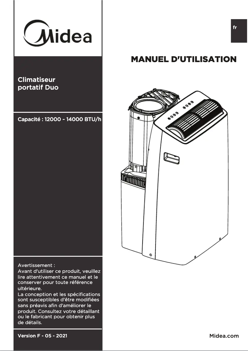 Page 1 de la notice Manuel utilisateur Midea MP12SVKBA3RCM
