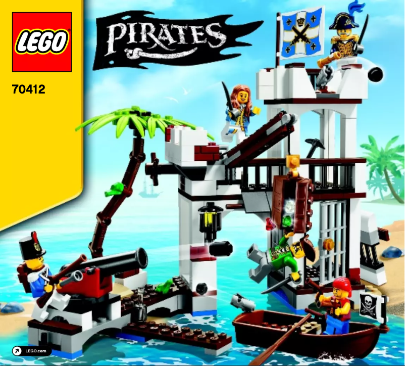Page 1 de la notice Consignes visuelles Lego Pirates 70412
