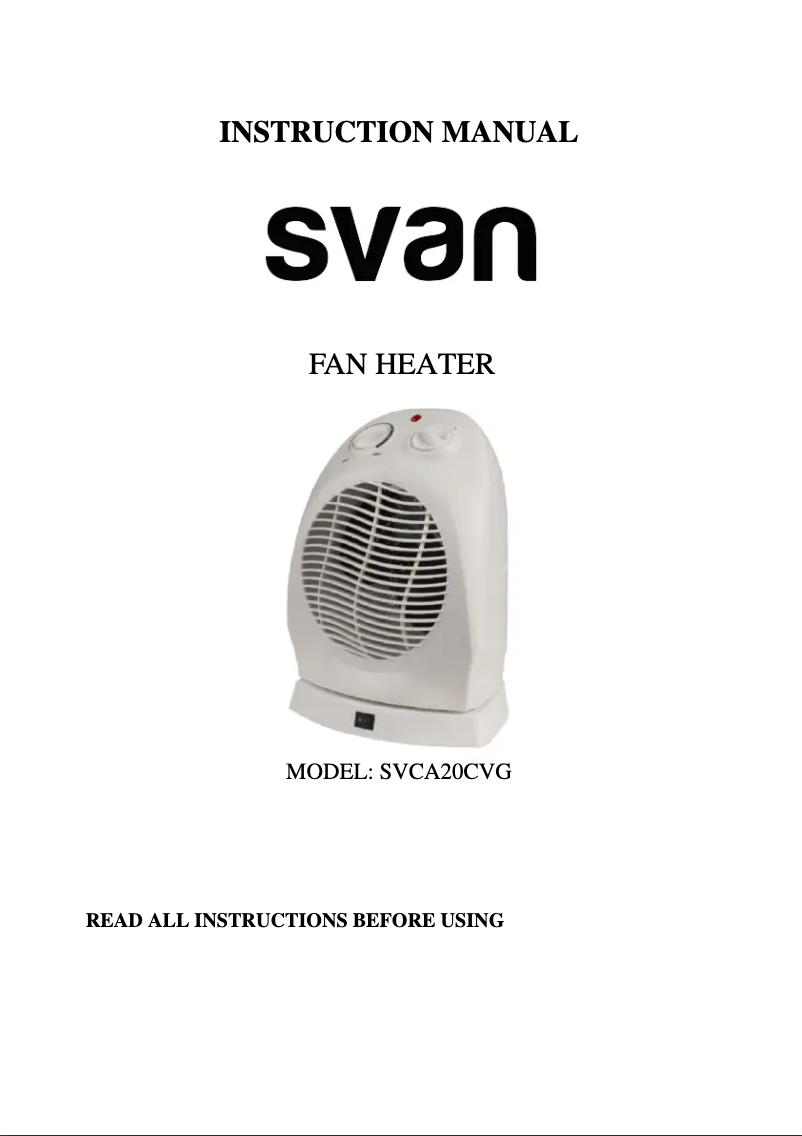 Image de la première page du manuel de l'appareil SVCA20CVG