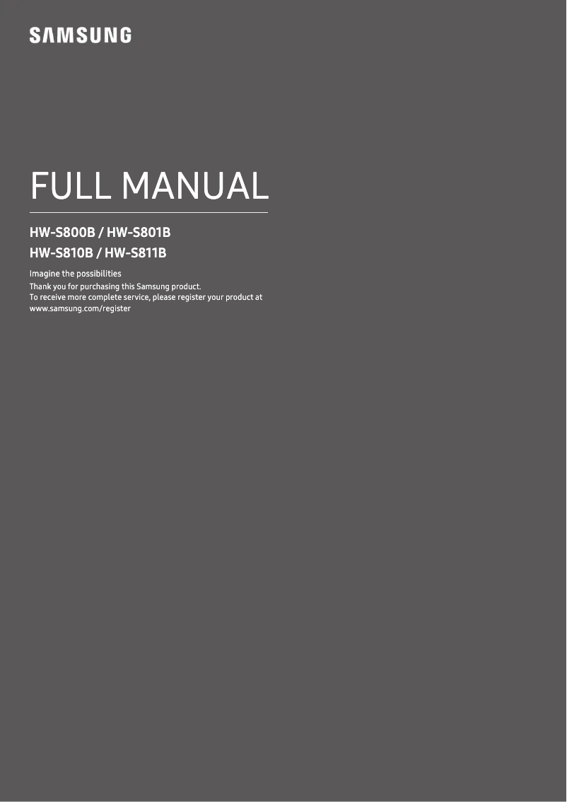 Page n°1 - Manuel utilisateur Samsung HW-S800B