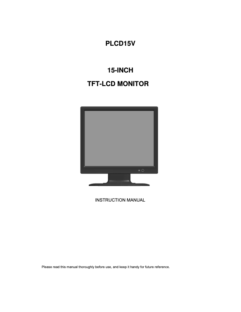 Page 1 de la notice Manuel utilisateur Panasonic PLCD15V