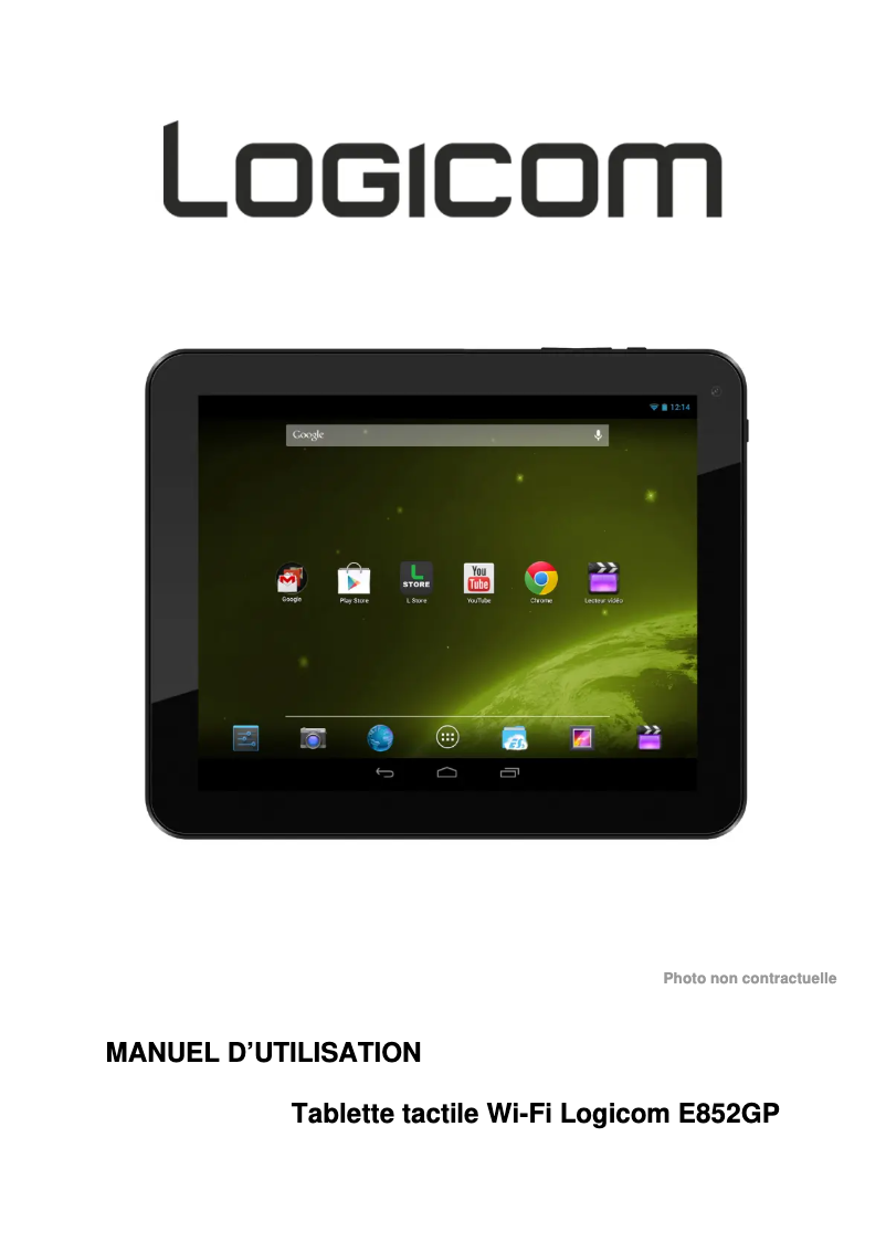 Page 1 de la notice Manuel utilisateur Logicom E852GP