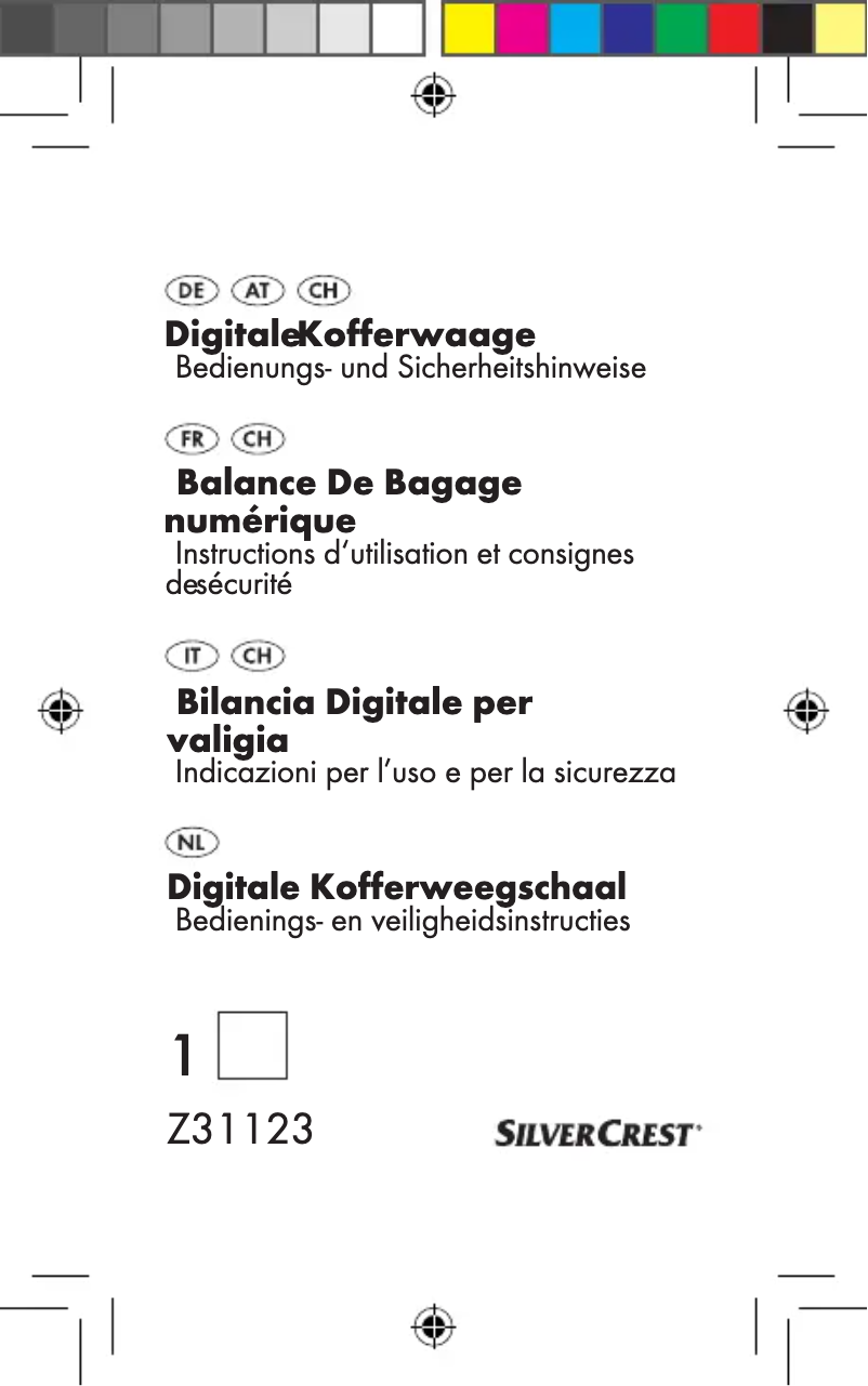 Page 1 de la notice Manuel utilisateur SilverCrest Z31123