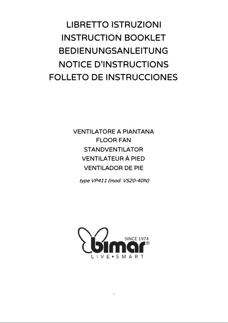 Page 1 de la notice Manuel utilisateur Bimar VP411