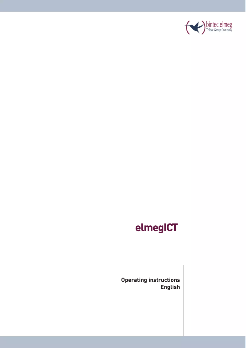 Page n°1 - Manuel utilisateur Bintec-elmeg Elmeg ICT46