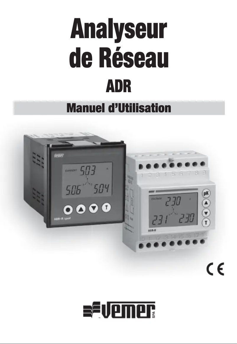 Page n°1 - Manuel utilisateur Vemer ADR-D E
