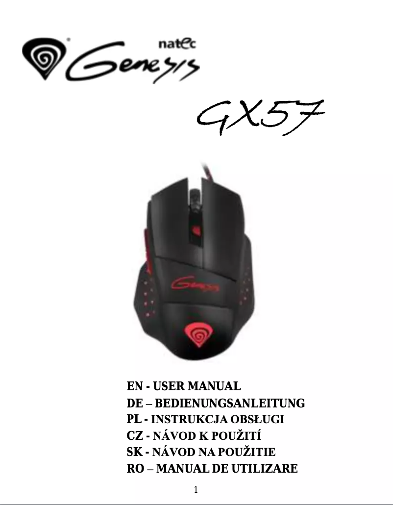 Page n°1 - Manuel utilisateur Natec GX57