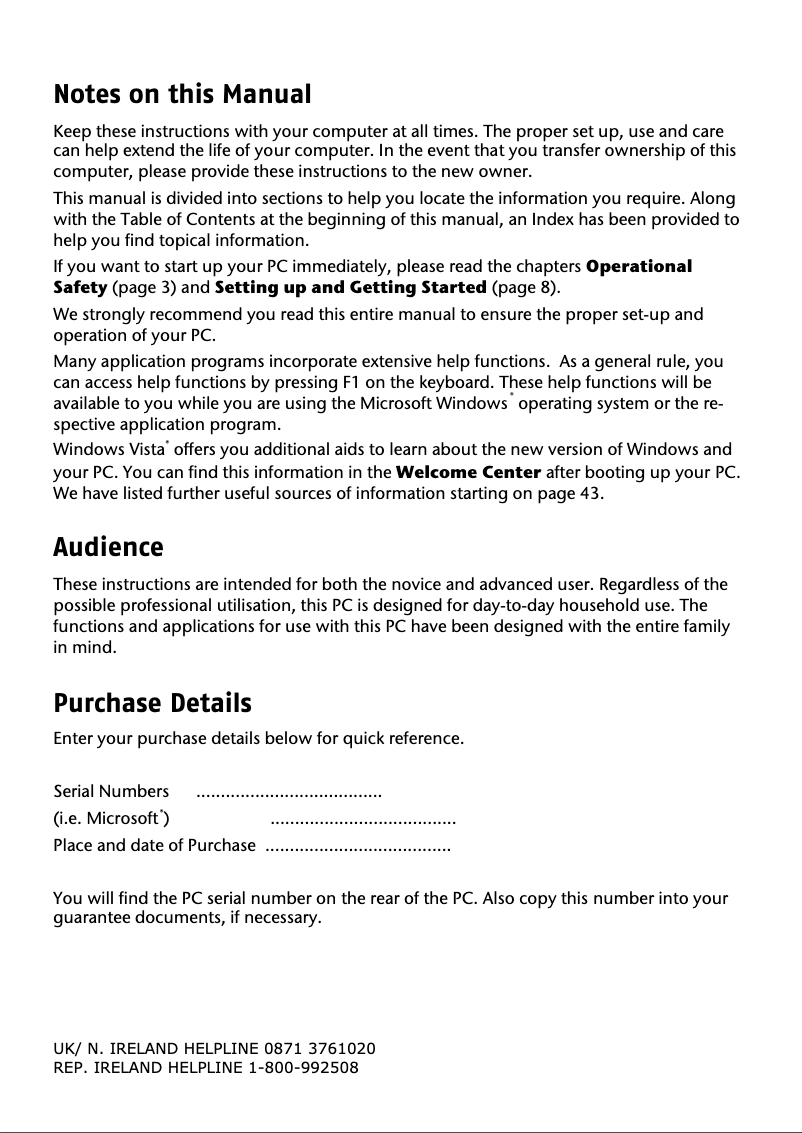 Image de la première page du manuel de l'appareil Akoya E6300 D (MD 8328)