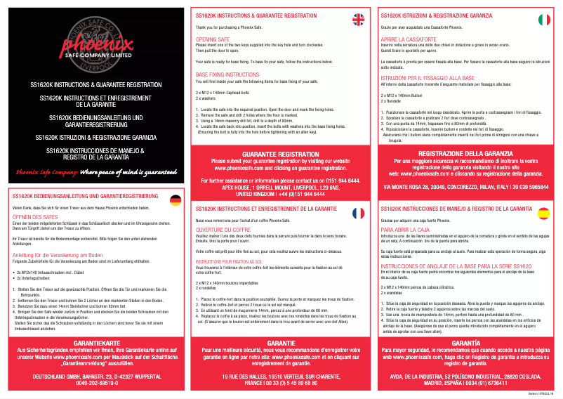 Page 1 de la notice Manuel utilisateur Phoenix SS1621K