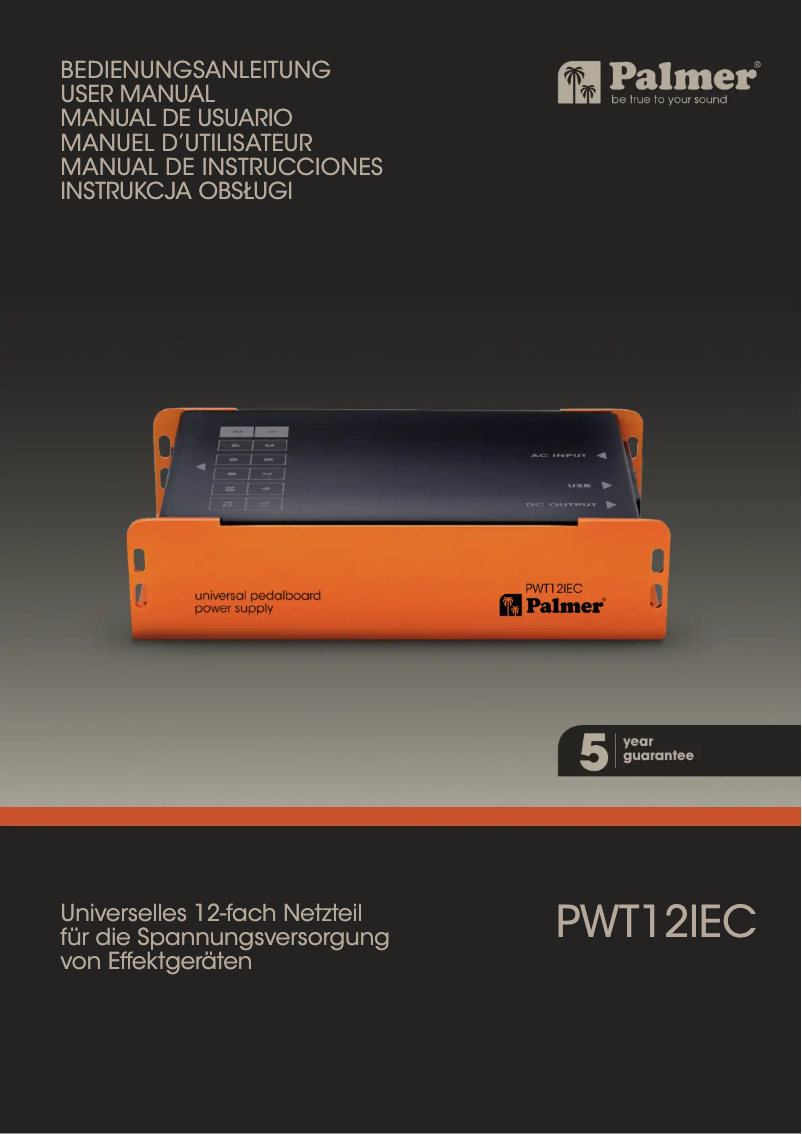 Page 1 de la notice Manuel utilisateur Palmer PWT 12 IEC