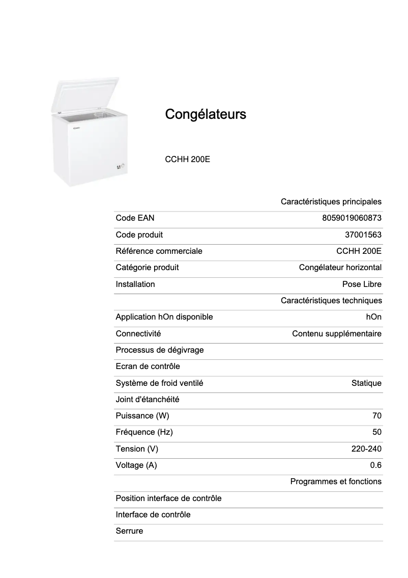 Image de la première page du manuel de l'appareil CCHH 200E