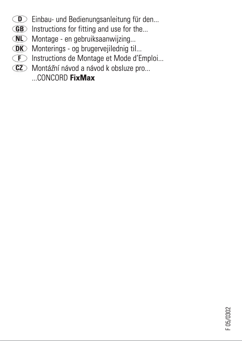 First page image of the manual for Fixmax