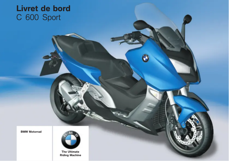 Page 1 de la notice Manuel utilisateur BMW C 600 Sport (2012)