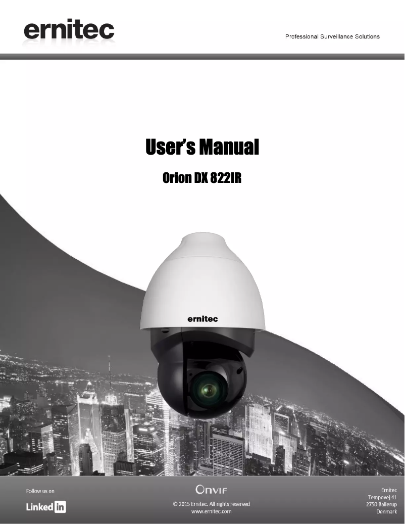 Image de la première page du manuel de l'appareil ORION DX 822IR