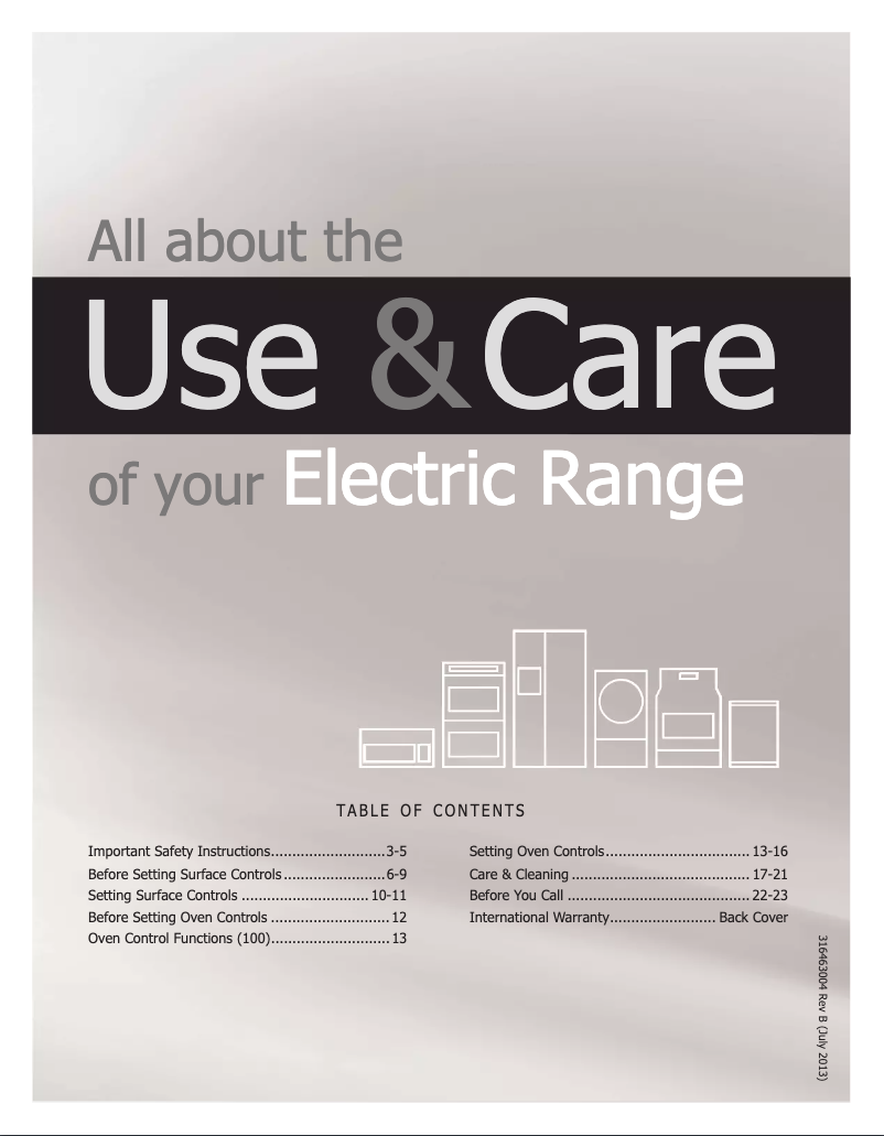 Page 1 de la notice Manuel utilisateur White-Westinghouse MFF3036RB