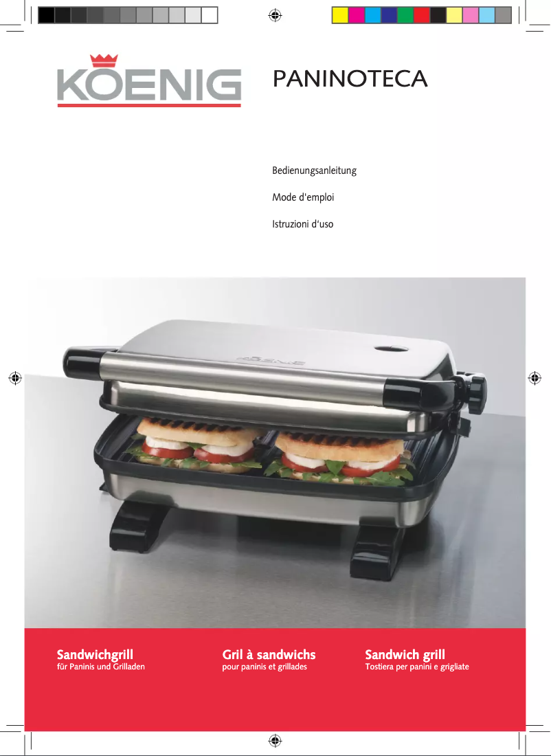 Page 1 de la notice Manuel utilisateur Koenig Paninoteca B02310