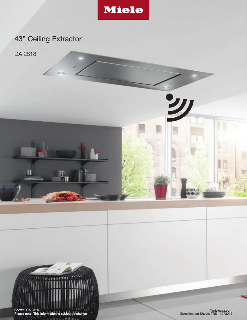 Page 1 de la notice Fiche technique Miele DA 2818