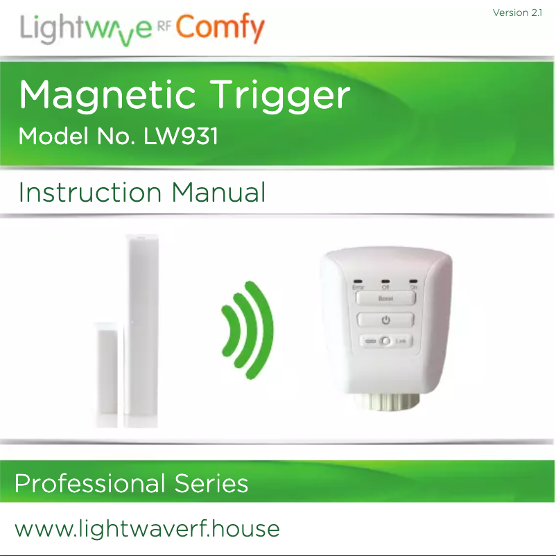Page n°1 - Manuel utilisateur Lightwave Magnetic Trigger LW931