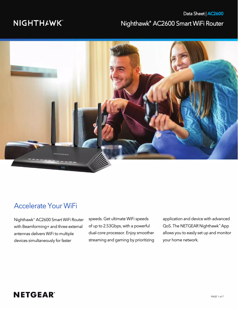 Image de la première page du manuel de l'appareil Nighthawk AC2600