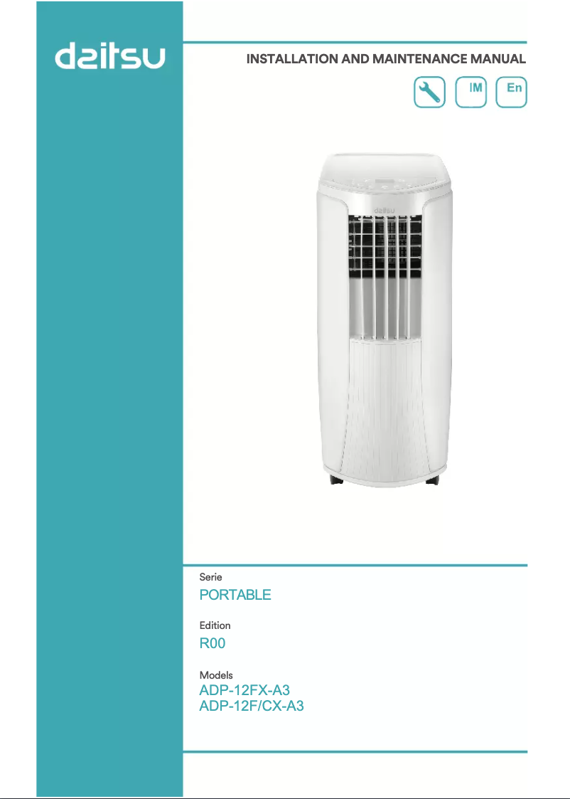 Page 1 de la notice Manuel utilisateur Daitsu ADP-12F/CX-A3