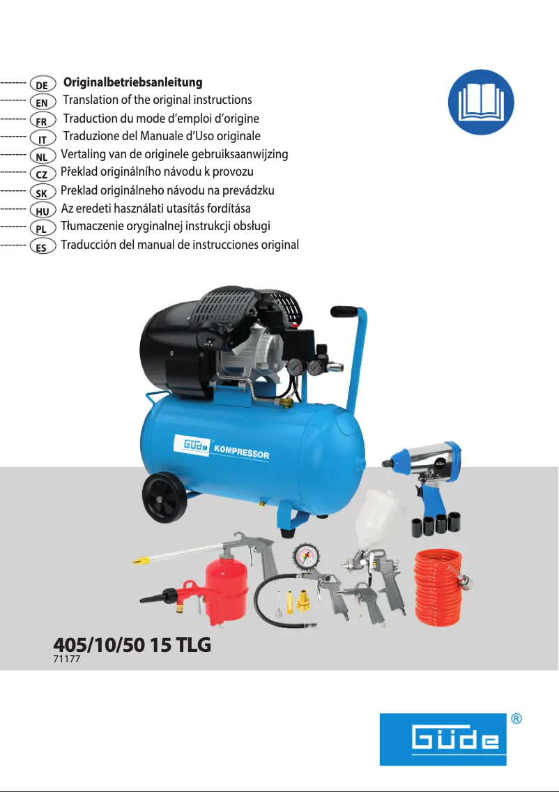 Page 1 de la notice Manuel utilisateur Güde Kompressor 405/10/50