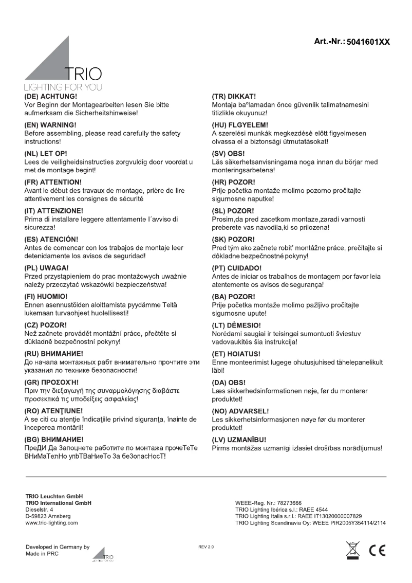 Image de la première page du manuel de l'appareil Sambesi 504160142