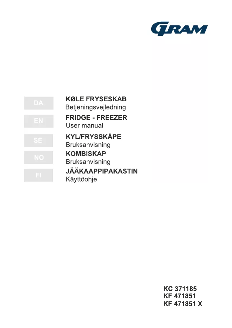 Page n°1 - Manuel utilisateur Gram KF 471851