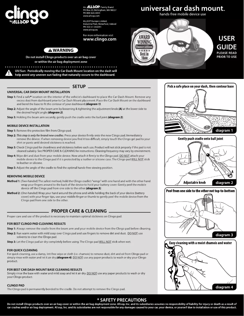 Page n°1 - Manuel utilisateur Clingo Dash