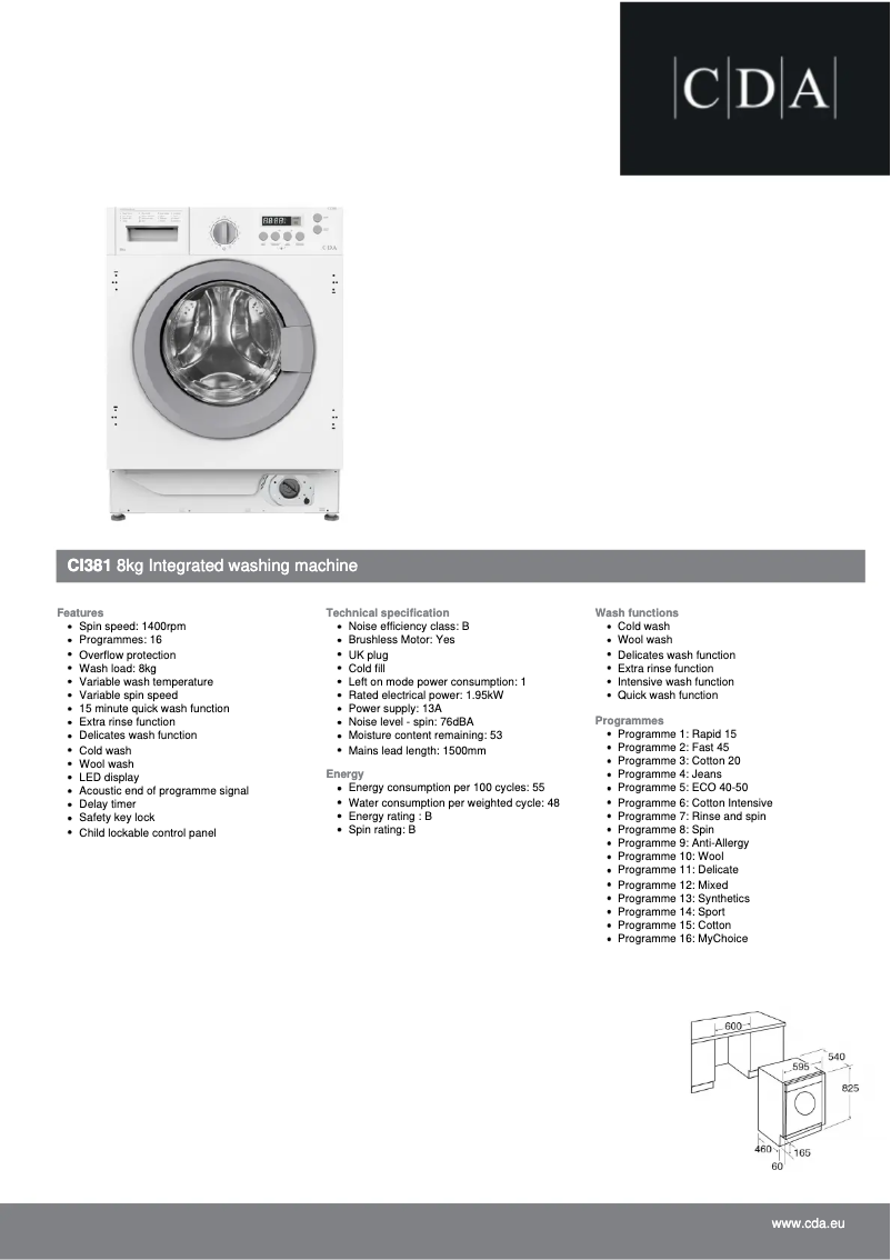 Image de la première page du manuel de l'appareil CI381