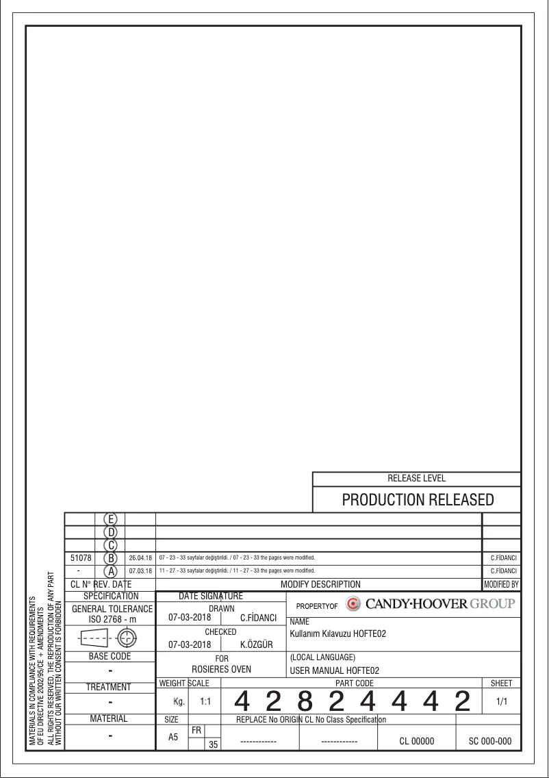 Página 1 del manual Manual de usuario Rosieres RFDC 75 FSIN
