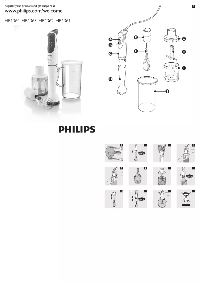 Page 1 de la notice Manuel utilisateur Philips HR1361