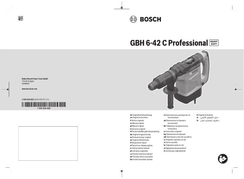 Página 1 del manual Manual de usuario Bosch GBH 6-42 C Professional