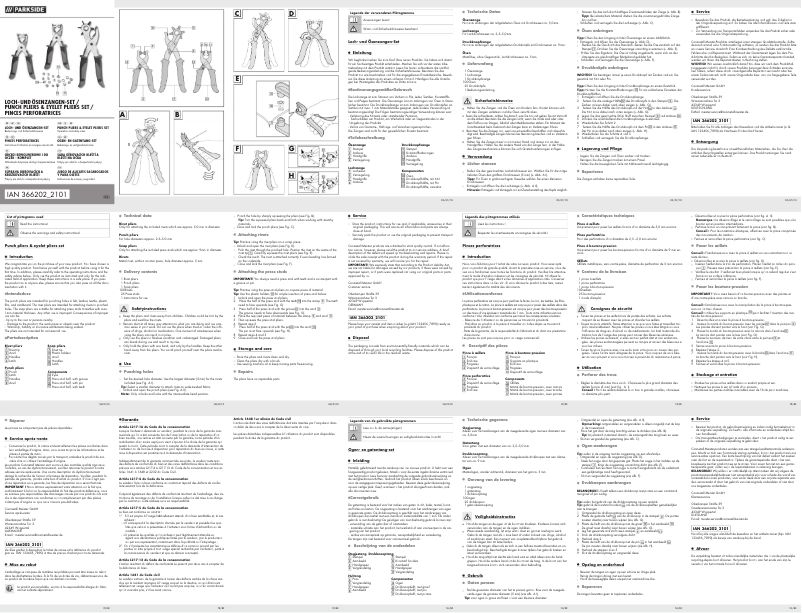 Page 1 de la notice Manuel utilisateur Parkside IAN 366202