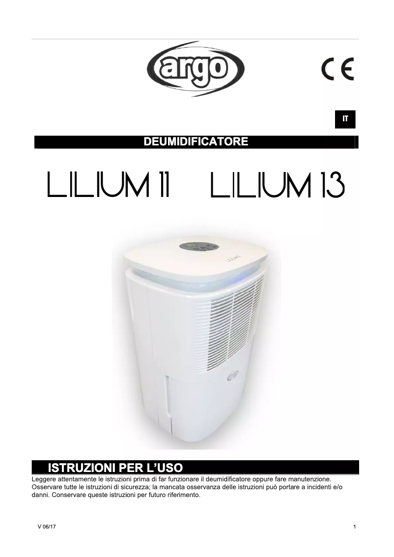 Page n°1 - Manuel utilisateur ARGO Lilium 13