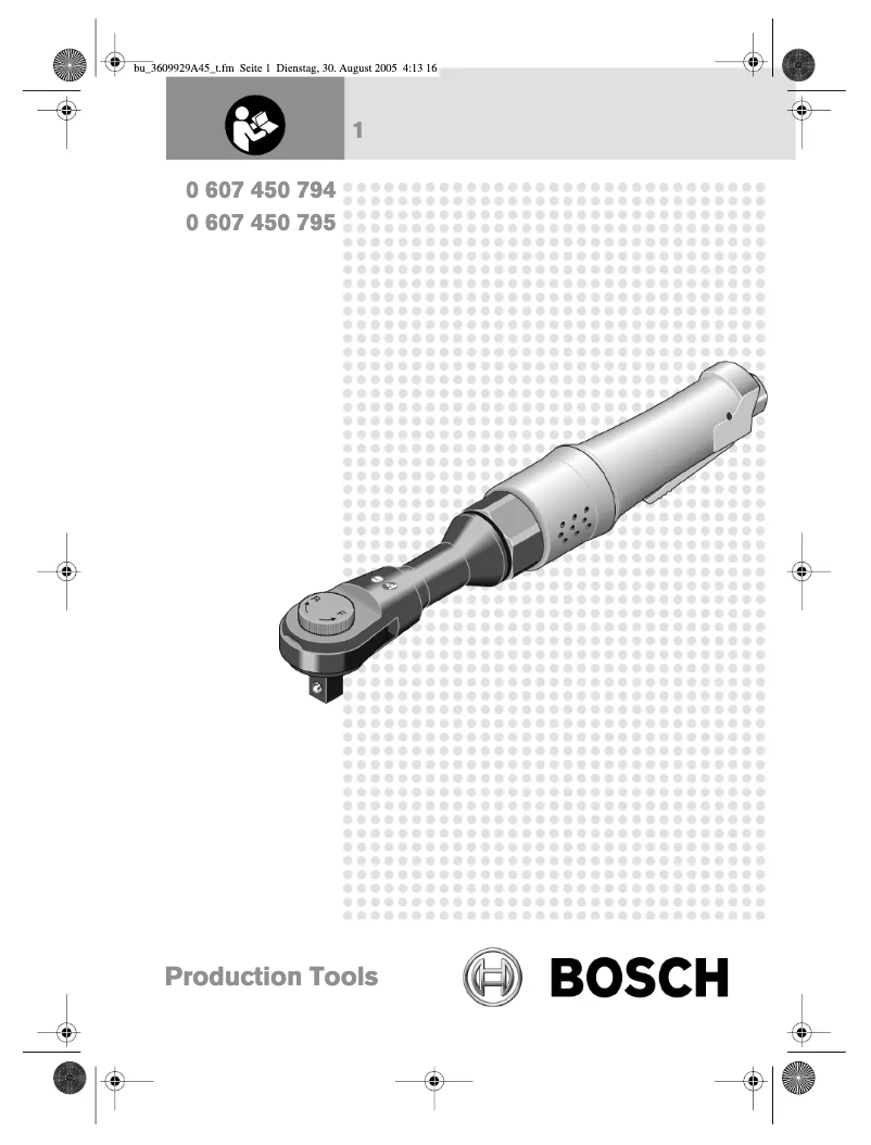Page 1 de la notice Manuel utilisateur Bosch 0 607 450 795