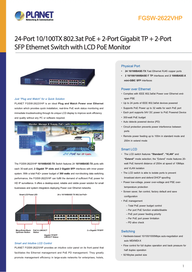 Image de la première page du manuel de l'appareil FGSW-2622VHP